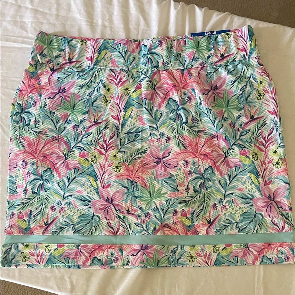 Stella Parker Floral Skort in Pink, Teal & Green Large NWT